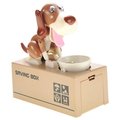 Azimport Azimport MPT550 White Brown My Dog Piggy Bank Robotic Coin Munching Money Box - White & Brown MPT550 White Brown